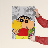 Shinchan with Star Snack – Quirky Anime Poster